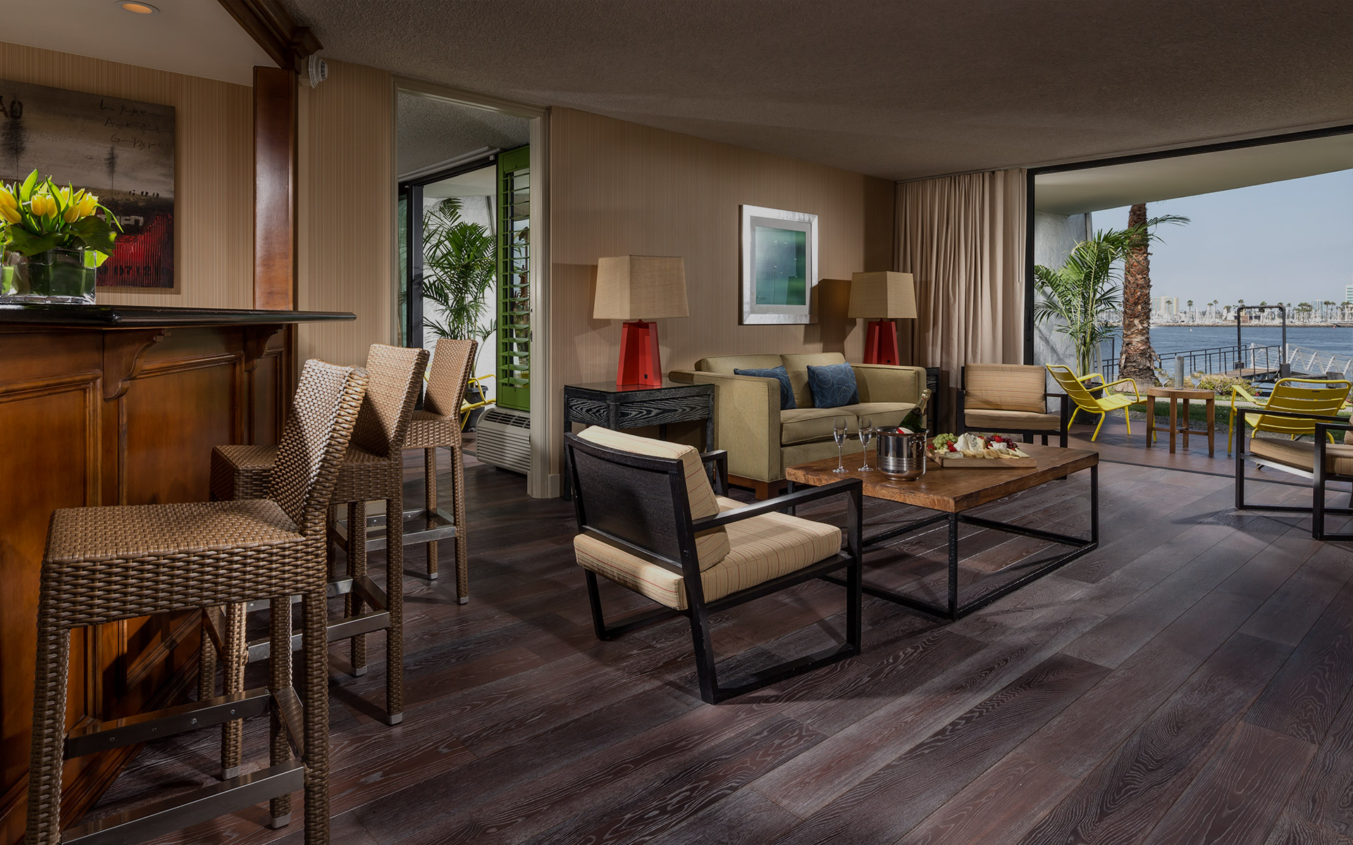 Water View King Loft Suite with Sofa Bed at Hotel Maya Long Beach